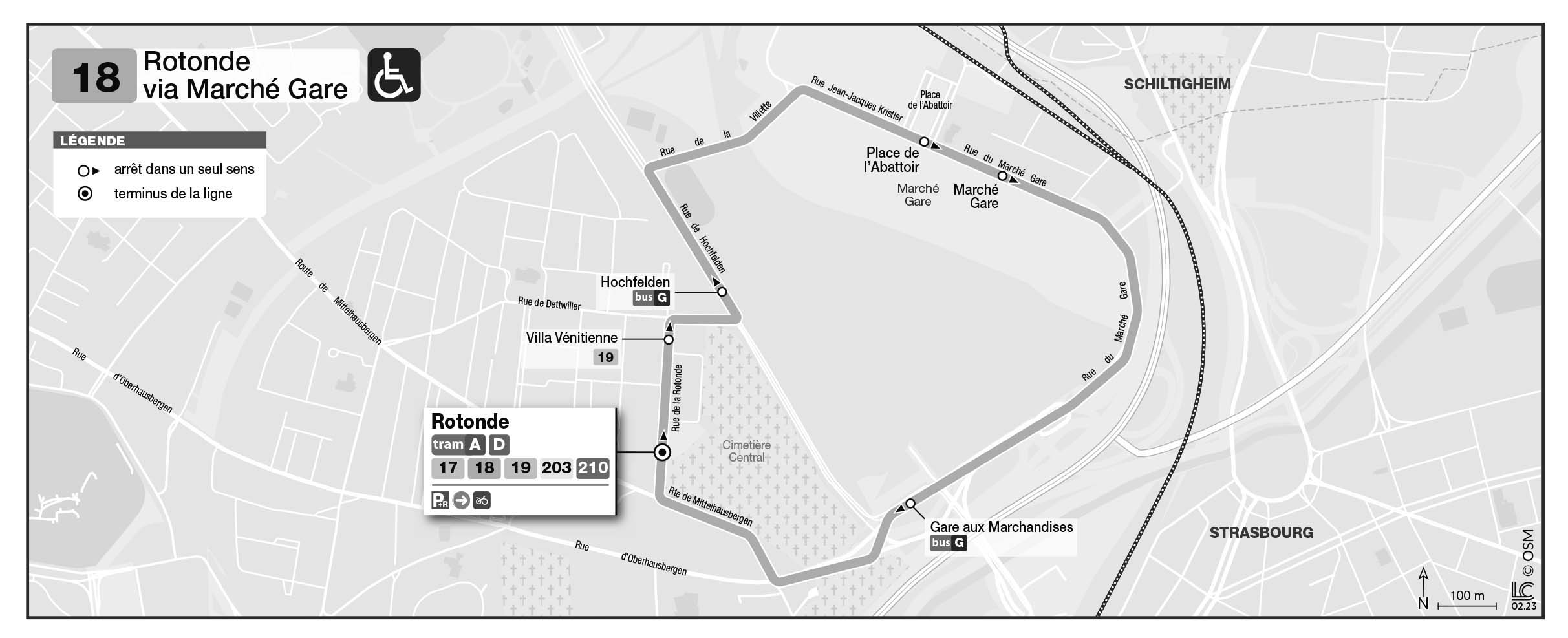 Plan de la ligne 18